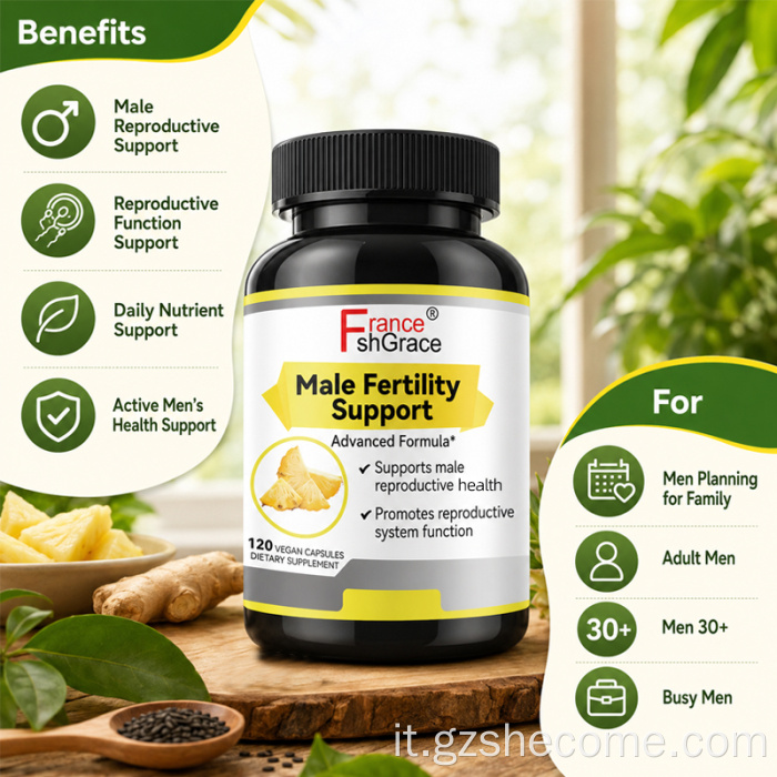 Shecome Capsule di supporto alla fertilità maschile Formula zinco-rame
